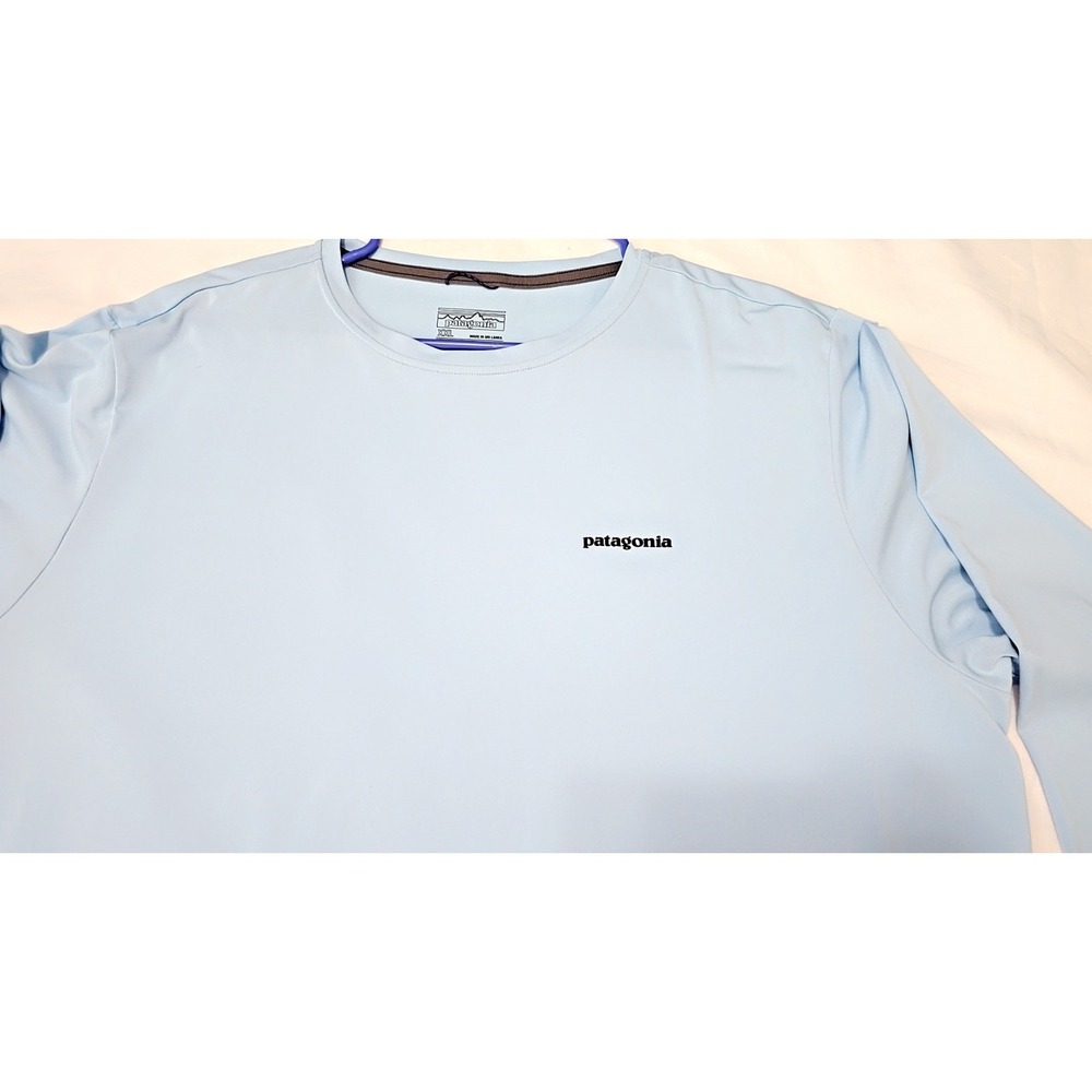 Patagonia Shirt Mens 2XL Blue Trout Long Sleeve Performance Sun UPF Fishing - Picture 2 of 7